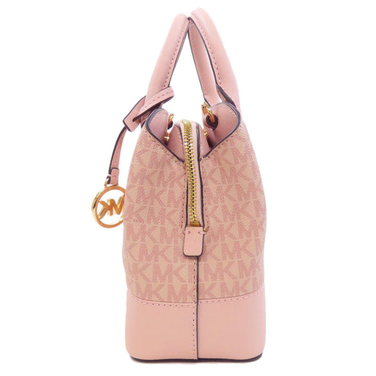 MICHAEL KORS Handbag PVC pink MK Signature 2WAY Women Used Authentic