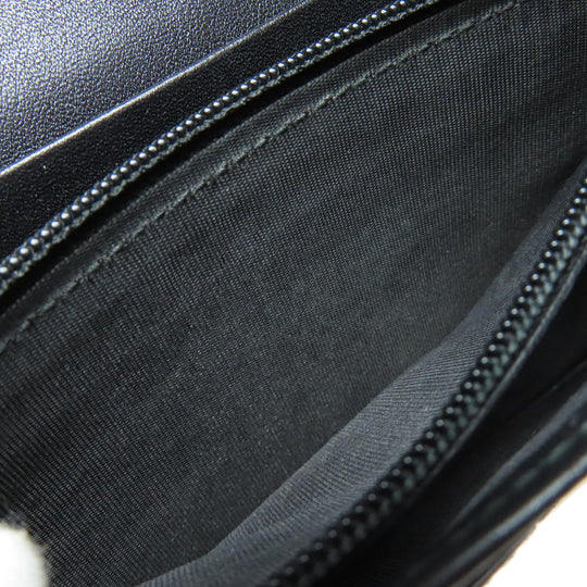 GUCCI Long Wallet Purse 449396 leather black Outlet GG Signature Micro Shima mens Used Authentic