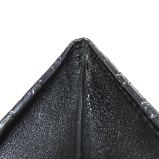 GUCCI Long Wallet Purse 449396 leather black Outlet GG Signature Micro Shima mens Used Authentic
