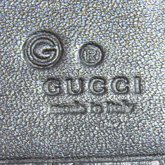 GUCCI Long Wallet Purse 449396 leather black Outlet GG Signature Micro Shima mens Used Authentic