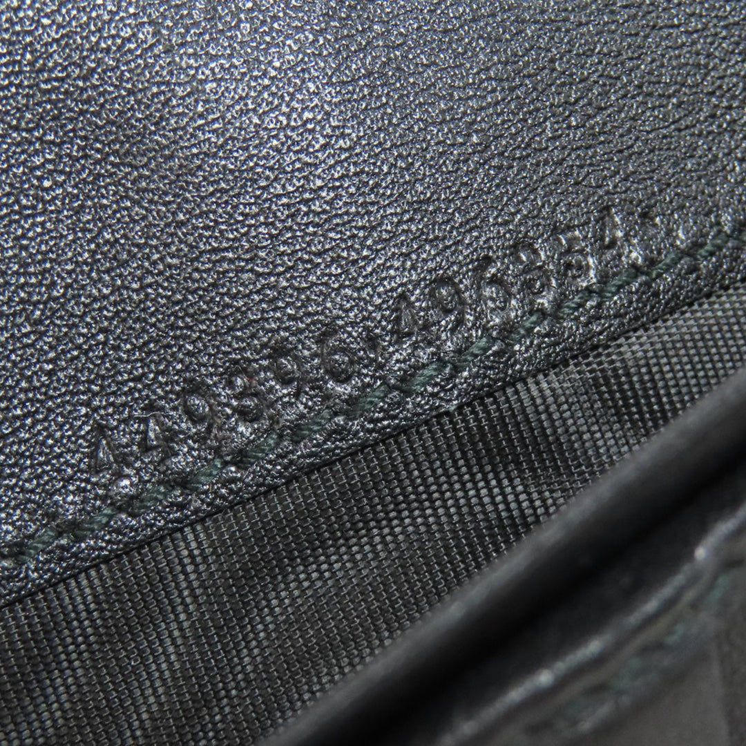 GUCCI Long Wallet Purse 449396 leather black Outlet GG Signature Micro Shima mens Used Authentic