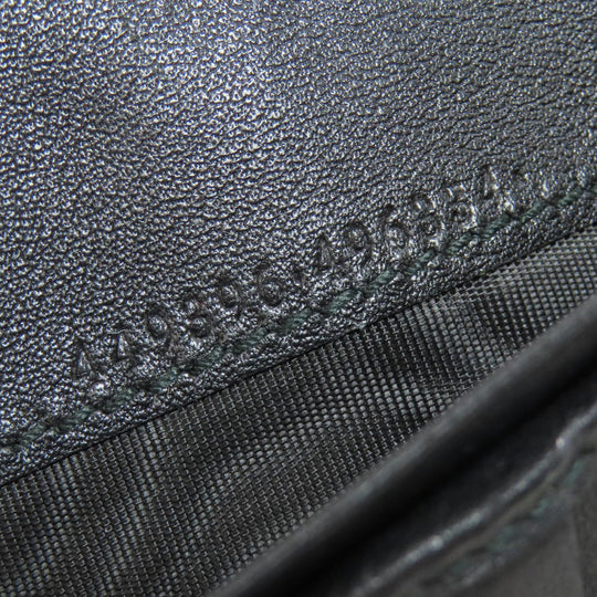 GUCCI Long Wallet Purse 449396 leather black Outlet GG Signature Micro Shima mens Used Authentic