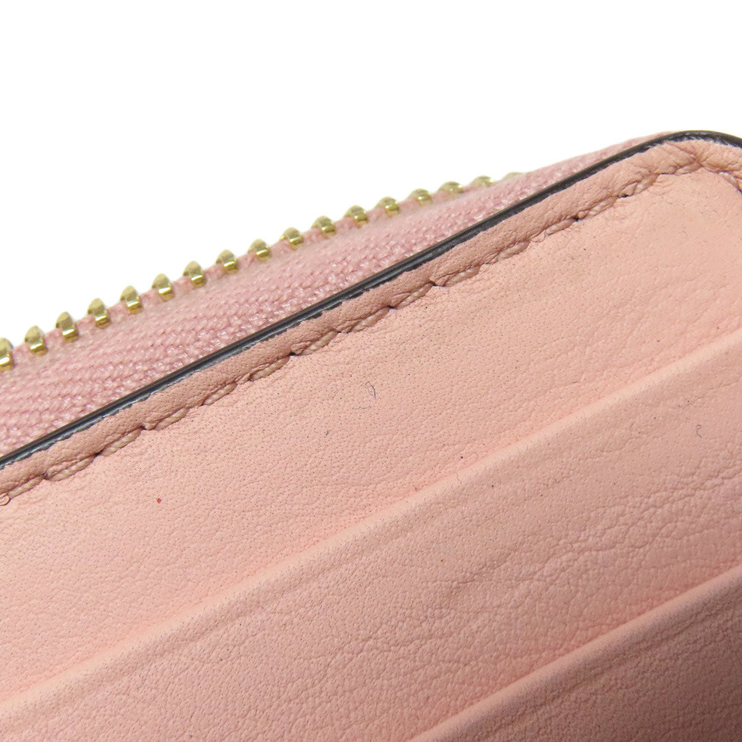 GUCCI Long Wallet Purse 453158 leather pink logo Women Used Authentic