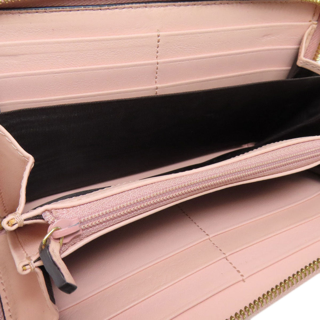 GUCCI Long Wallet Purse 453158 leather pink logo Women Used Authentic