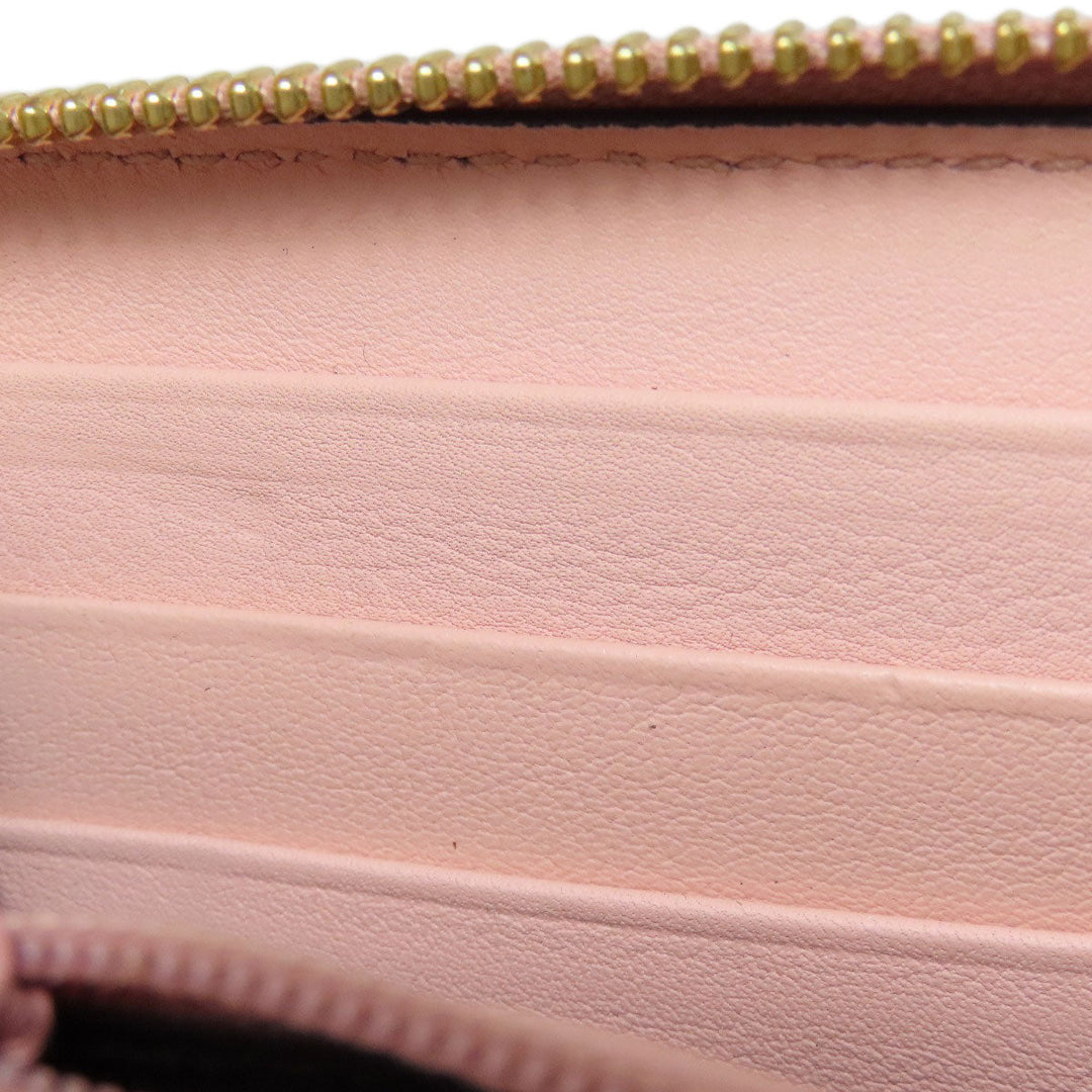 GUCCI Long Wallet Purse 453158 leather pink logo Women Used Authentic