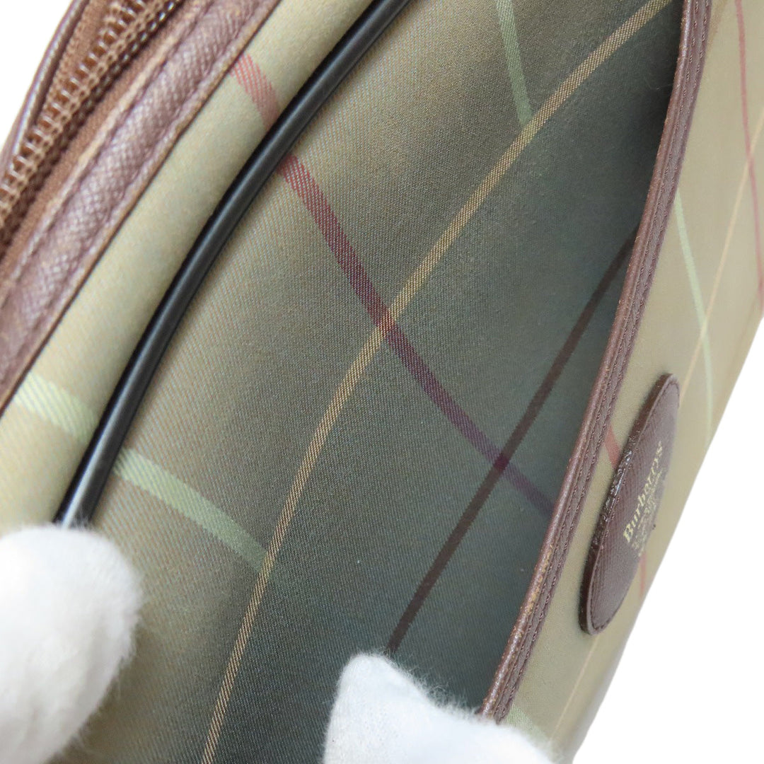 BURBERRY Shoulder Bag canvas Brown Check Pattern Women Used Authentic