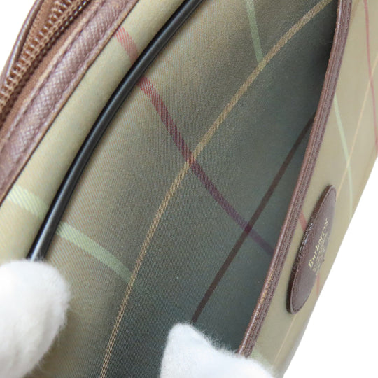 BURBERRY Shoulder Bag canvas Brown Check Pattern Women Used Authentic