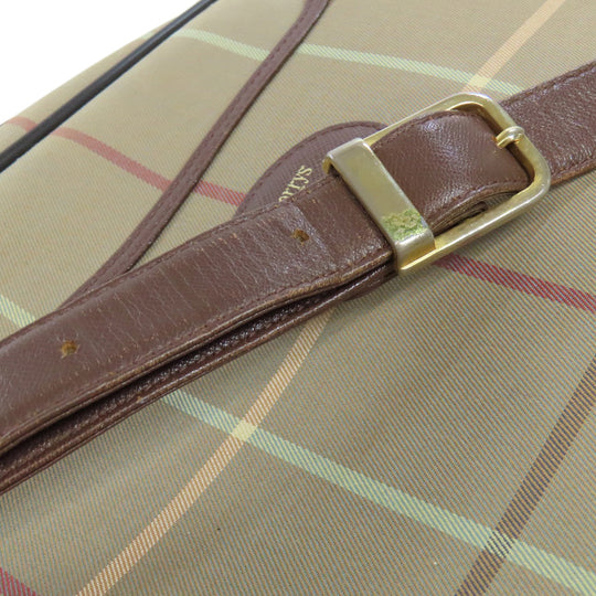 BURBERRY Shoulder Bag canvas Brown Check Pattern Women Used Authentic
