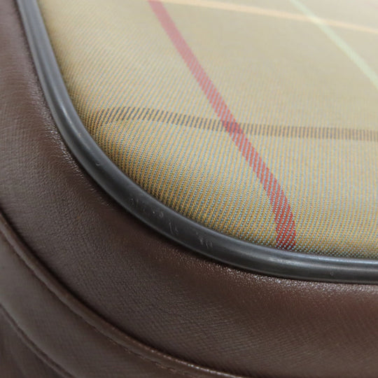 BURBERRY Shoulder Bag canvas Brown Check Pattern Women Used Authentic