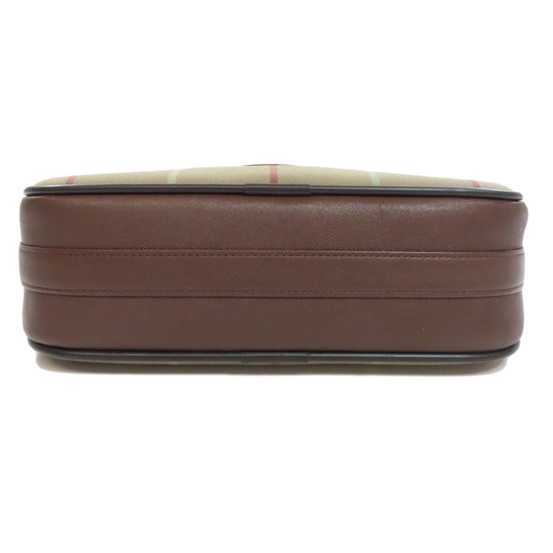 BURBERRY Shoulder Bag canvas Brown Check Pattern Women Used Authentic