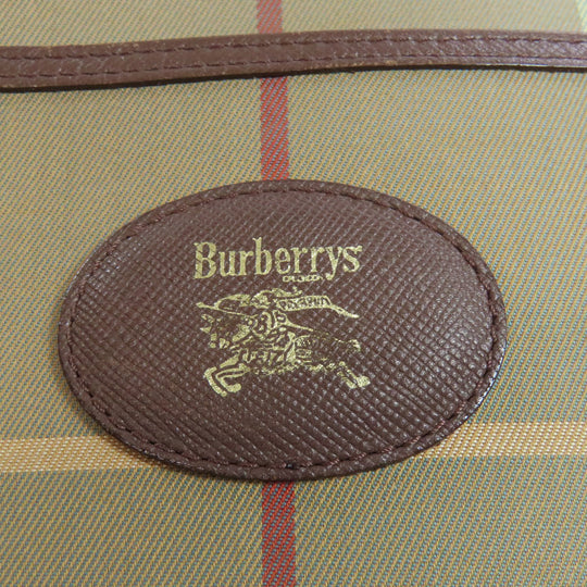 BURBERRY Shoulder Bag canvas Brown Check Pattern Women Used Authentic