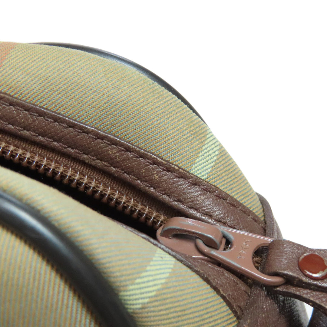 BURBERRY Shoulder Bag canvas Brown Check Pattern Women Used Authentic