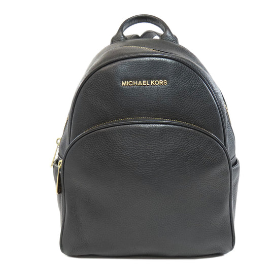 MICHAEL KORS Backpack leather black logo Women Used Authentic