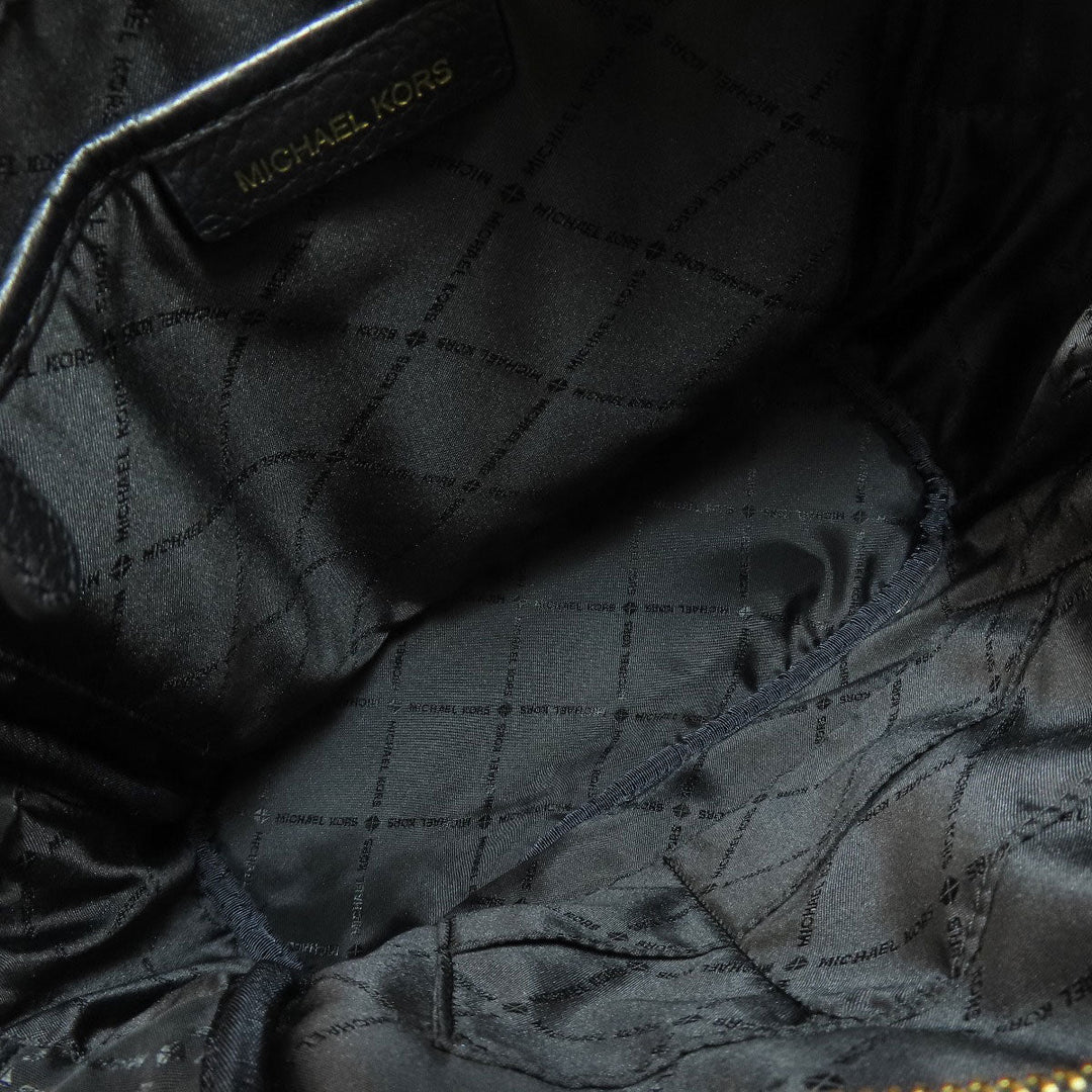 MICHAEL KORS Backpack leather black logo Women Used Authentic