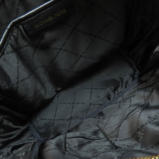 MICHAEL KORS Backpack leather black logo Women Used Authentic