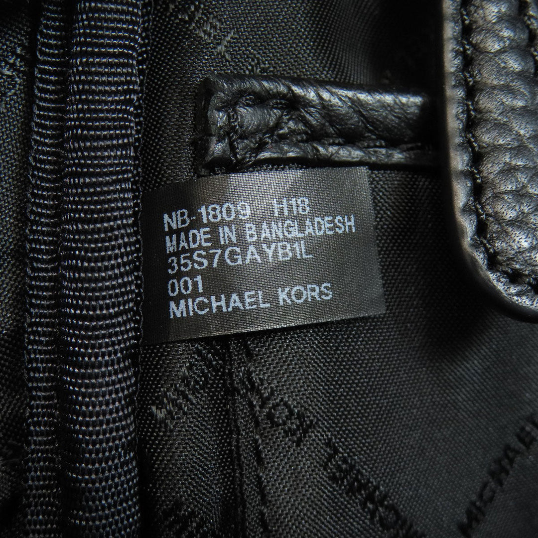 MICHAEL KORS Backpack leather black logo Women Used Authentic