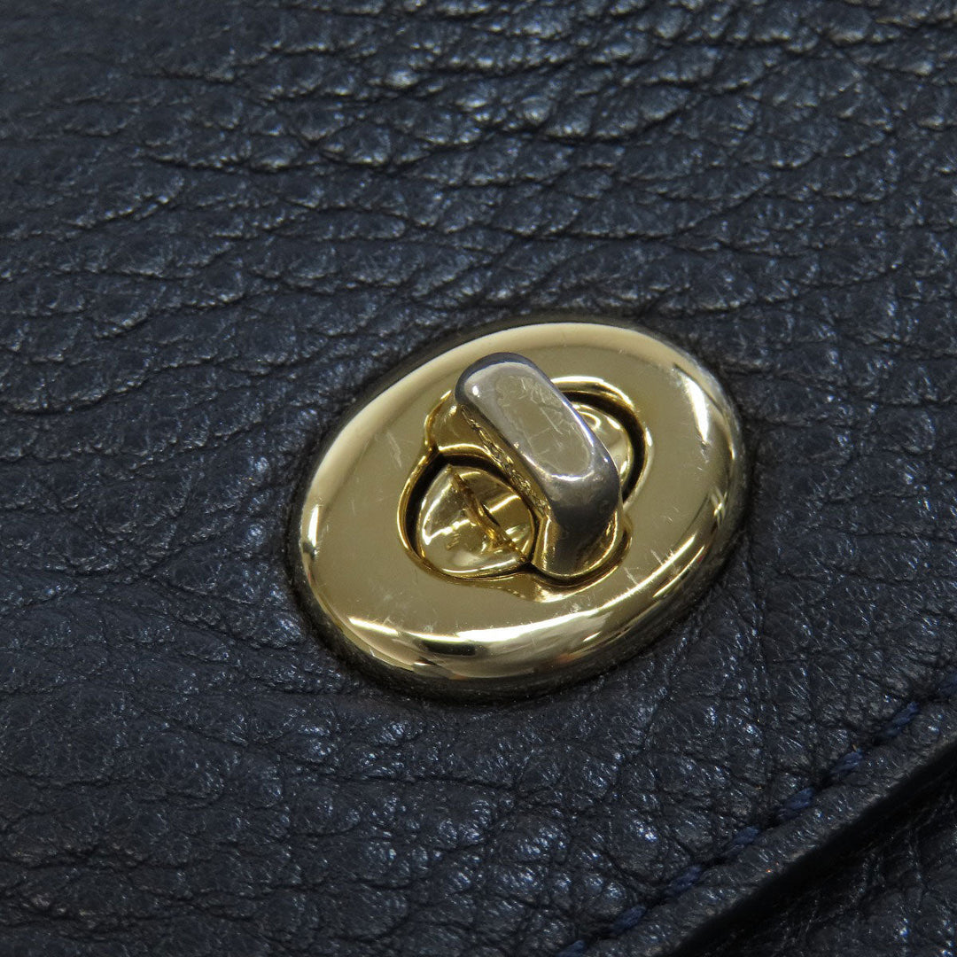 COACH Backpack F37410 leather Navy logo Women Used Authentic