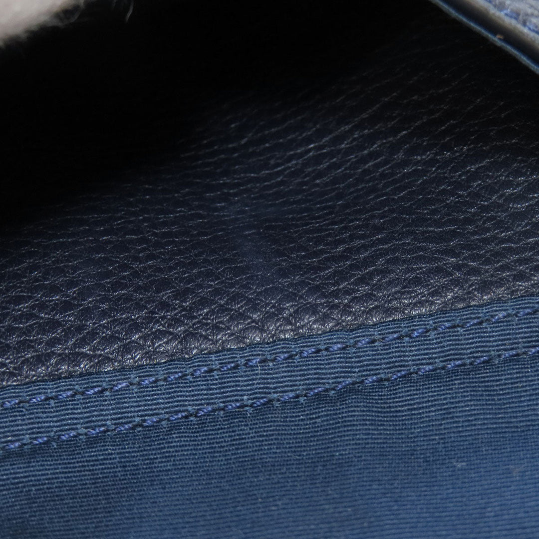 COACH Backpack F37410 leather Navy logo Women Used Authentic