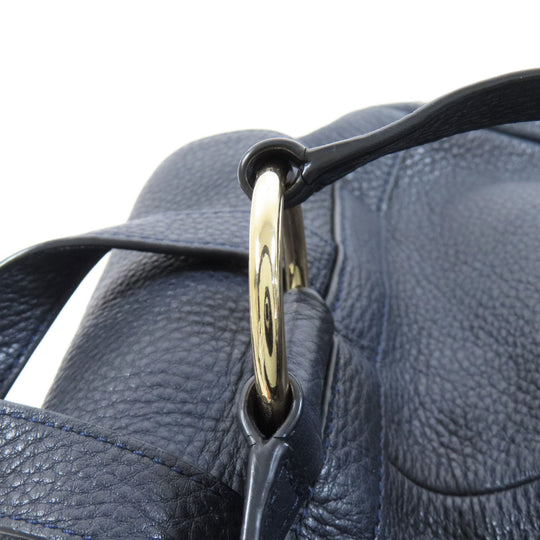 COACH Backpack F37410 leather Navy logo Women Used Authentic