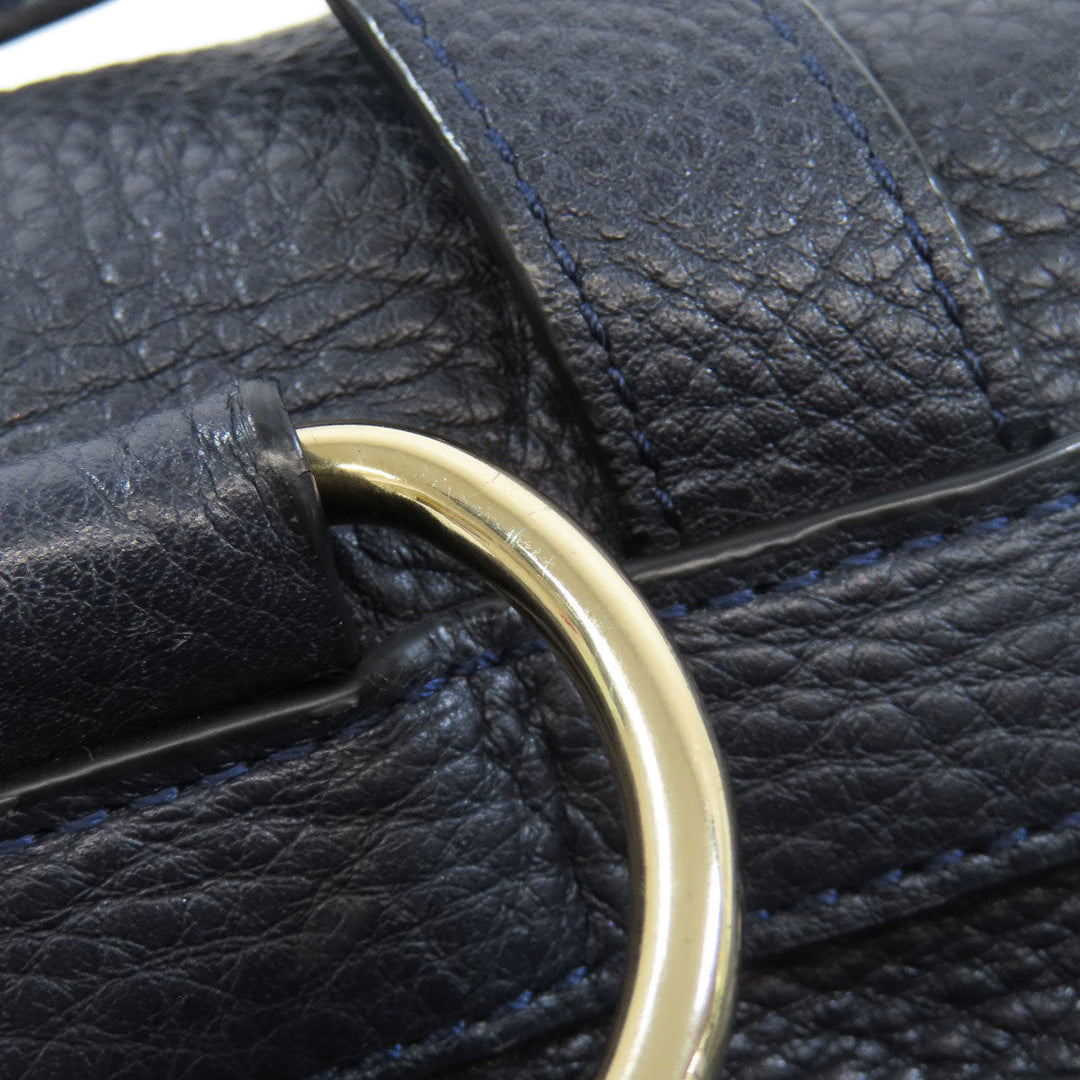 COACH Backpack F37410 leather Navy logo Women Used Authentic