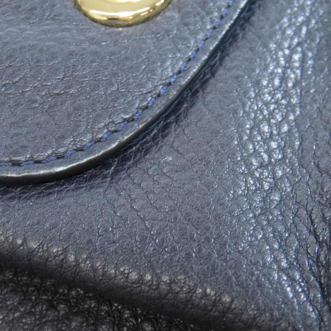 COACH Backpack F37410 leather Navy logo Women Used Authentic