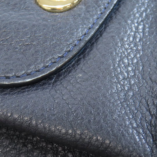 COACH Backpack F37410 leather Navy logo Women Used Authentic