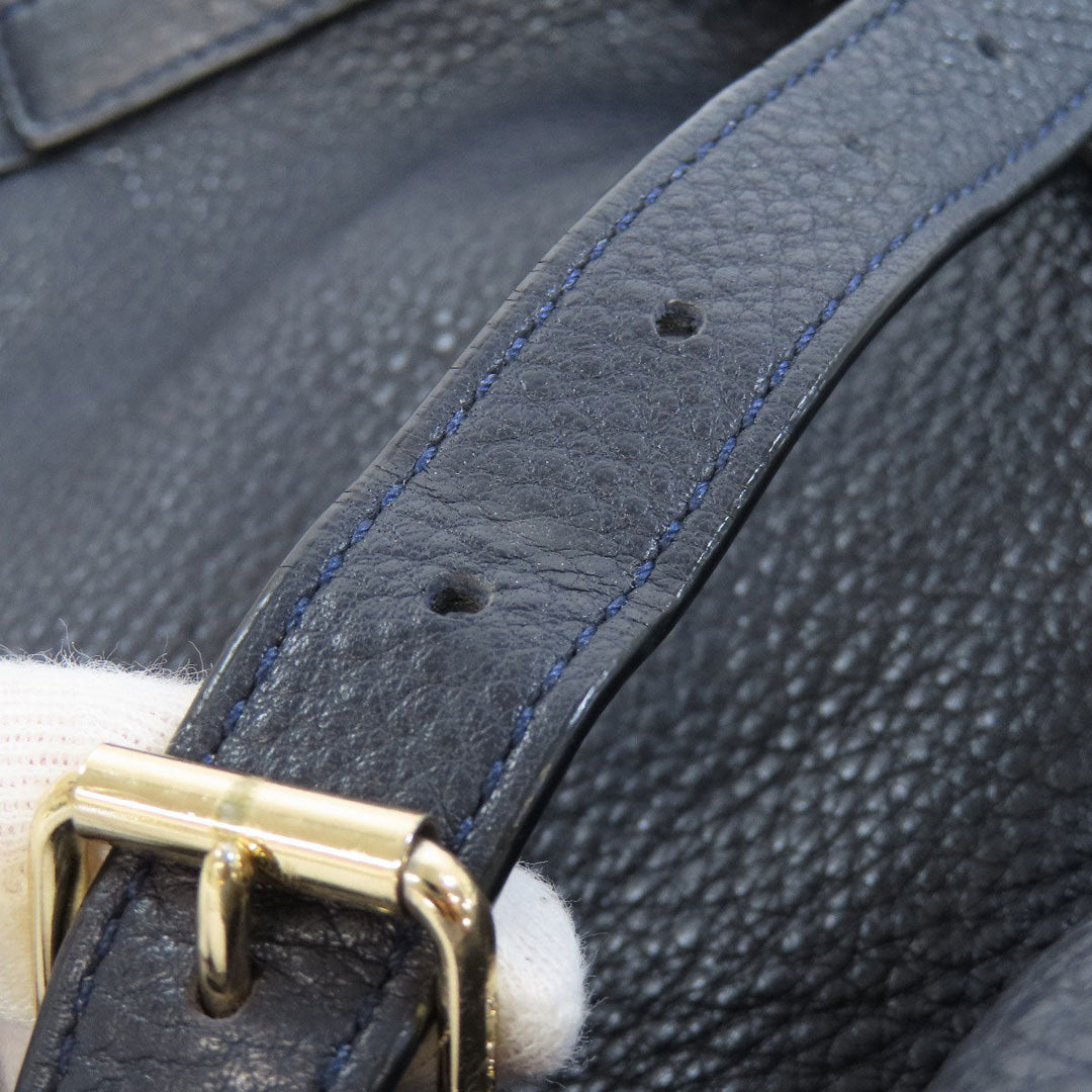 COACH Backpack F37410 leather Navy logo Women Used Authentic