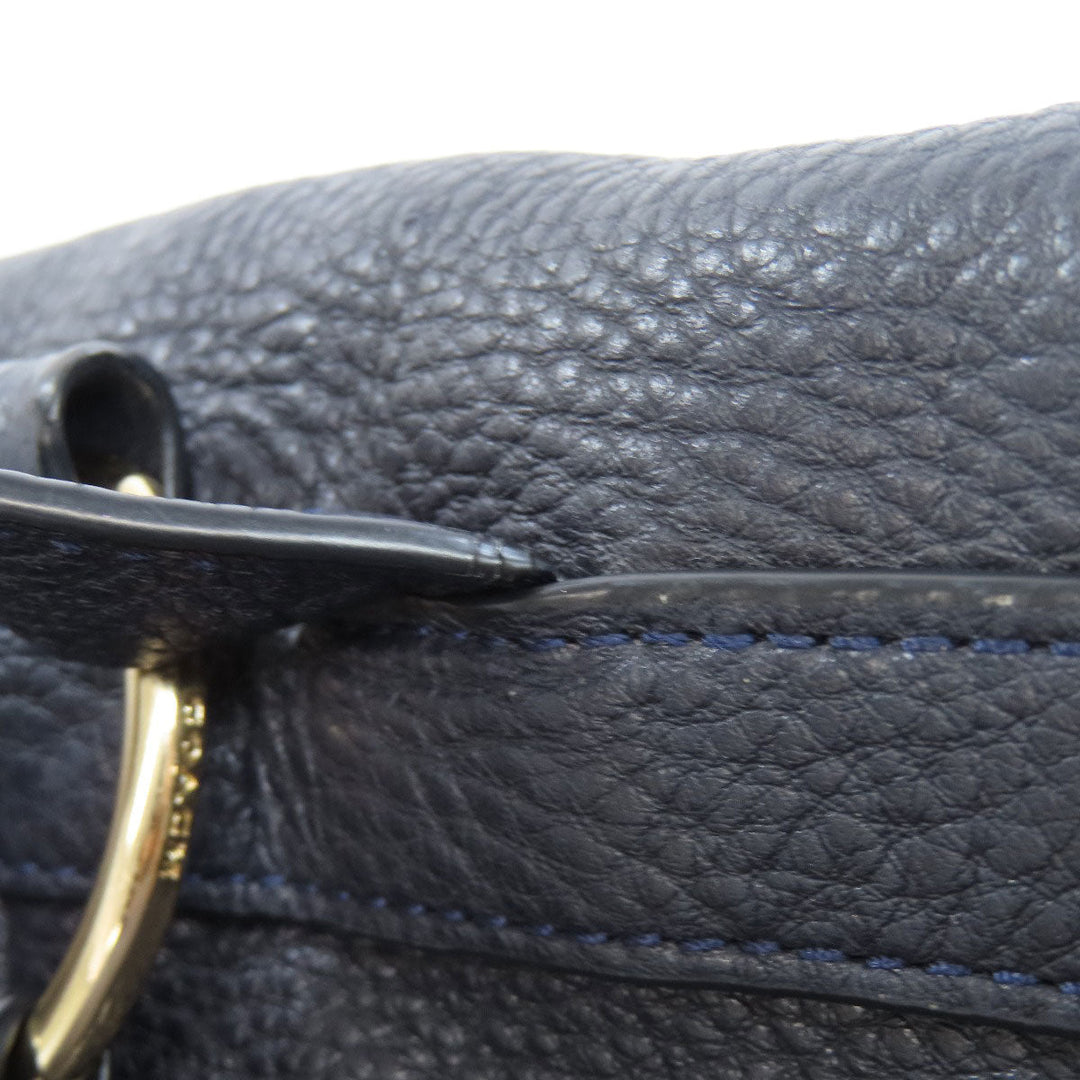 COACH Backpack F37410 leather Navy logo Women Used Authentic