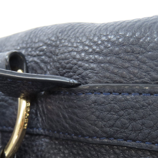 COACH Backpack F37410 leather Navy logo Women Used Authentic