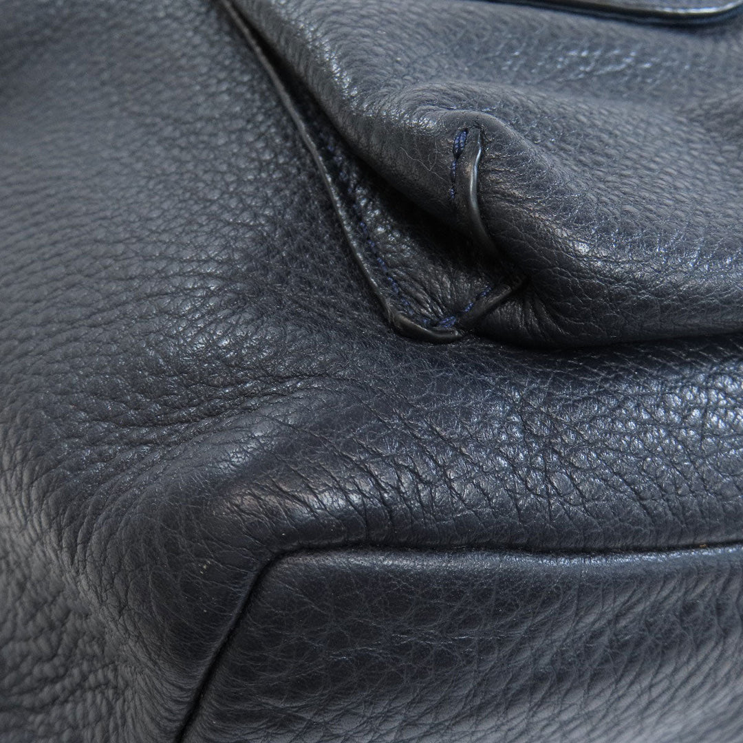 COACH Backpack F37410 leather Navy logo Women Used Authentic