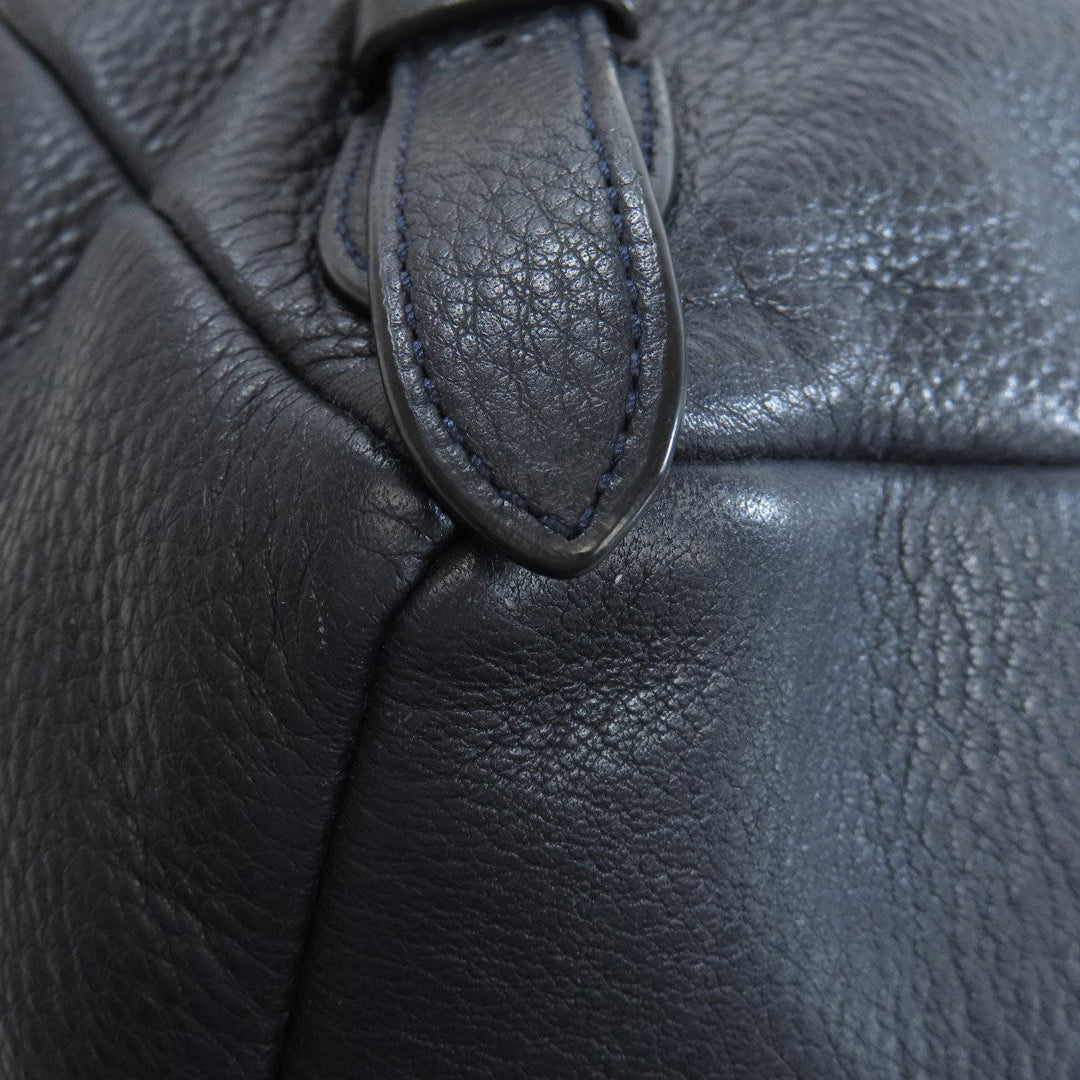 COACH Backpack F37410 leather Navy logo Women Used Authentic