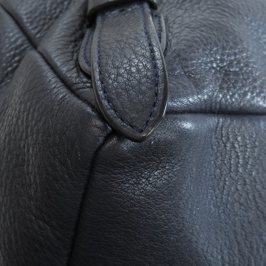 COACH Backpack F37410 leather Navy logo Women Used Authentic