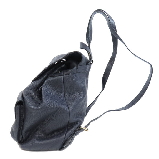 COACH Backpack F37410 leather Navy logo Women Used Authentic