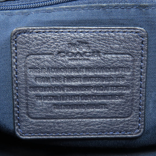 COACH Backpack F37410 leather Navy logo Women Used Authentic