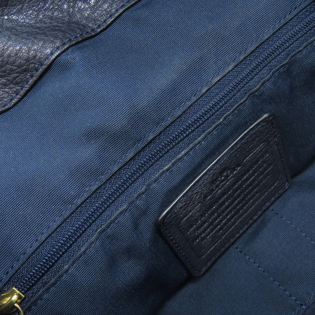 COACH Backpack F37410 leather Navy logo Women Used Authentic