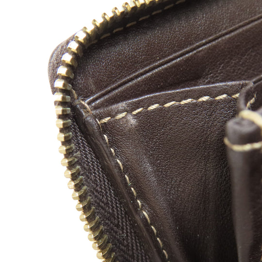 GUCCI Long Wallet Purse 245914 canvas Brown Zip Around GG Women Used Authentic