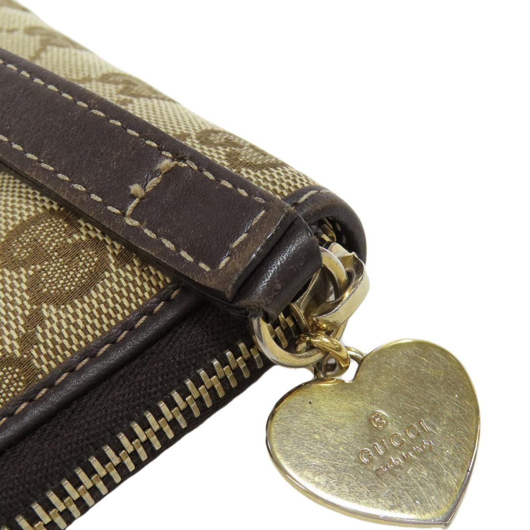 GUCCI Long Wallet Purse 245914 canvas Brown Zip Around GG Women Used Authentic