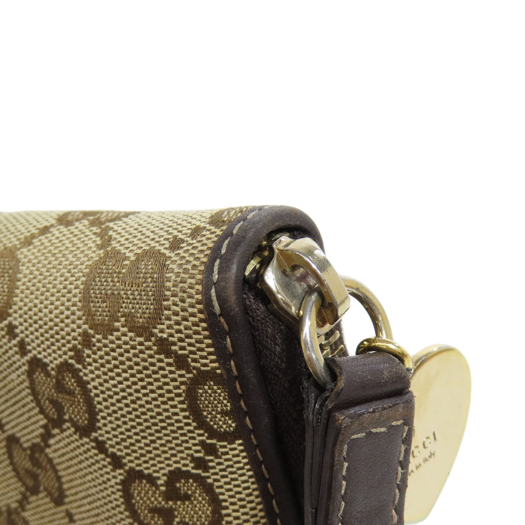 GUCCI Long Wallet Purse 245914 canvas Brown Zip Around GG Women Used Authentic