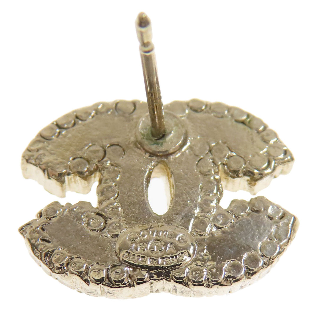 CHANEL Pierce metallic gold COCO Mark Women Used Authentic