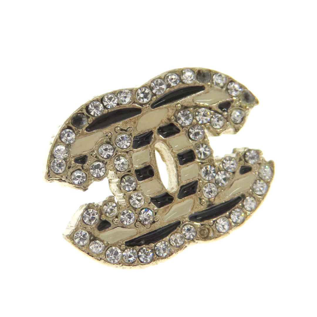 CHANEL Pierce metallic gold COCO Mark Women Used Authentic