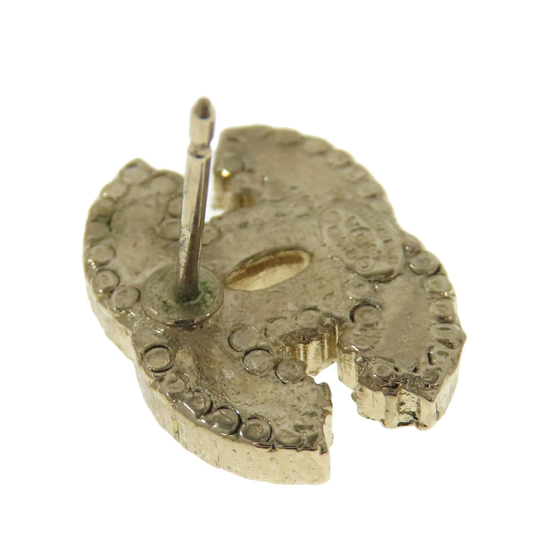 CHANEL Pierce metallic gold COCO Mark Women Used Authentic
