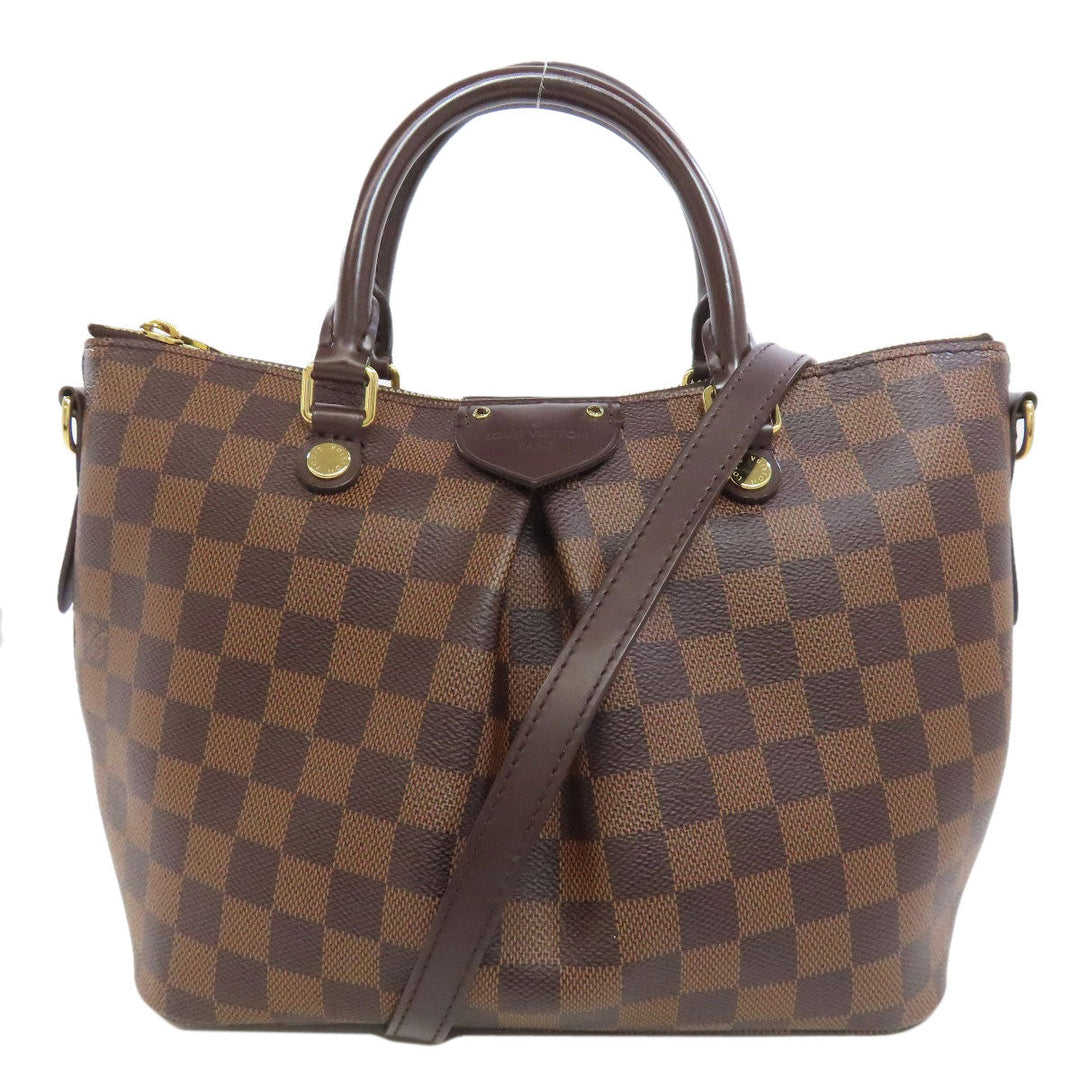 LOUIS VUITTON Tote Bag N41545 Damier canvas Brown Siena PM Women Used Authentic