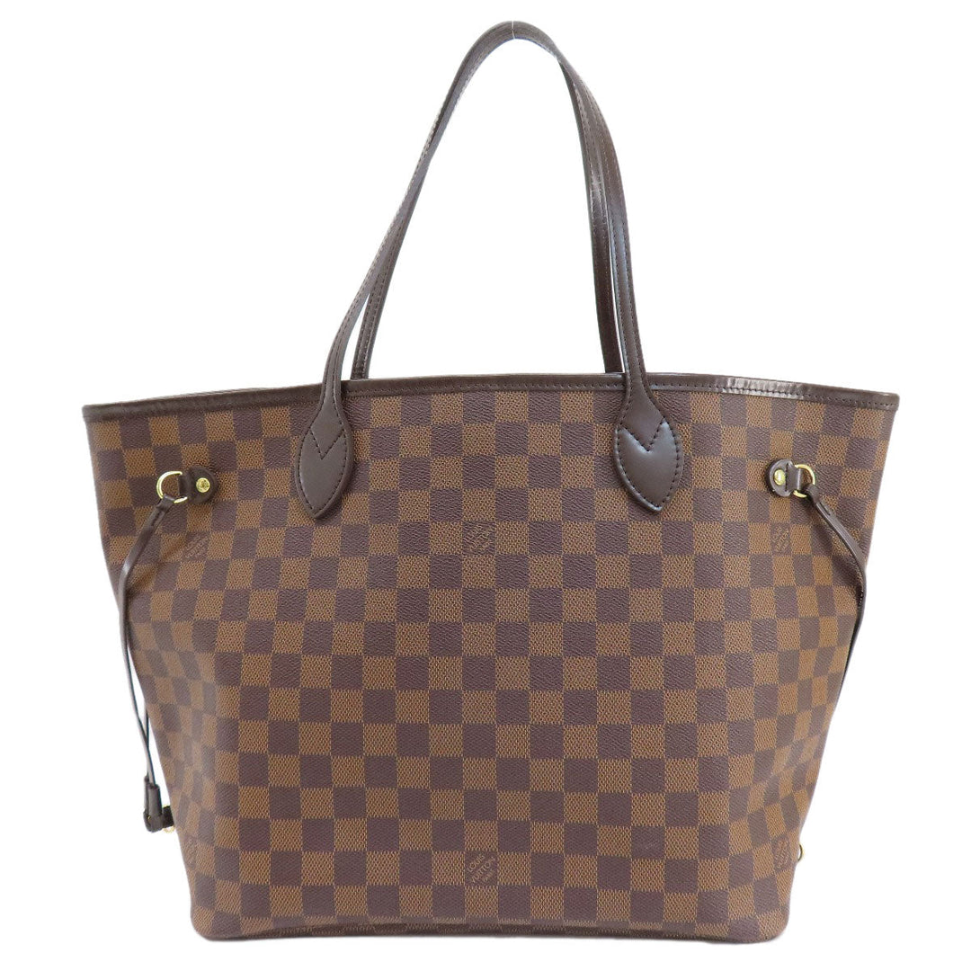 LOUIS VUITTON Tote Bag N51105 Damier canvas Brown Neverfull MM Old Women Used Authentic