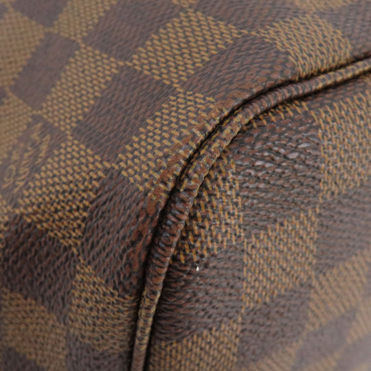 LOUIS VUITTON Tote Bag N51105 Damier canvas Brown Neverfull MM Old Women Used Authentic