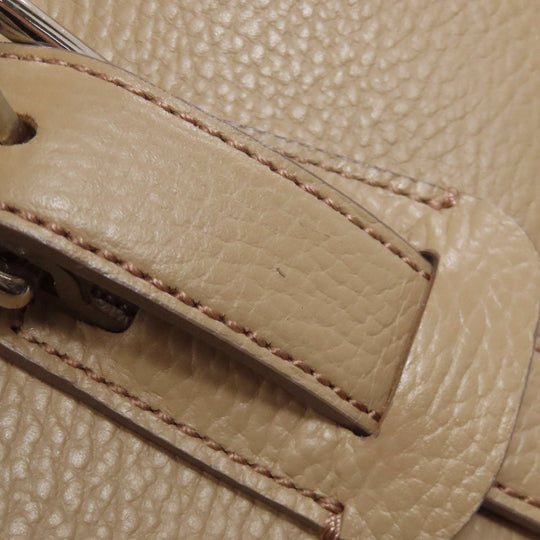 BURBERRY Handbag leather beige logo Women Used Authentic