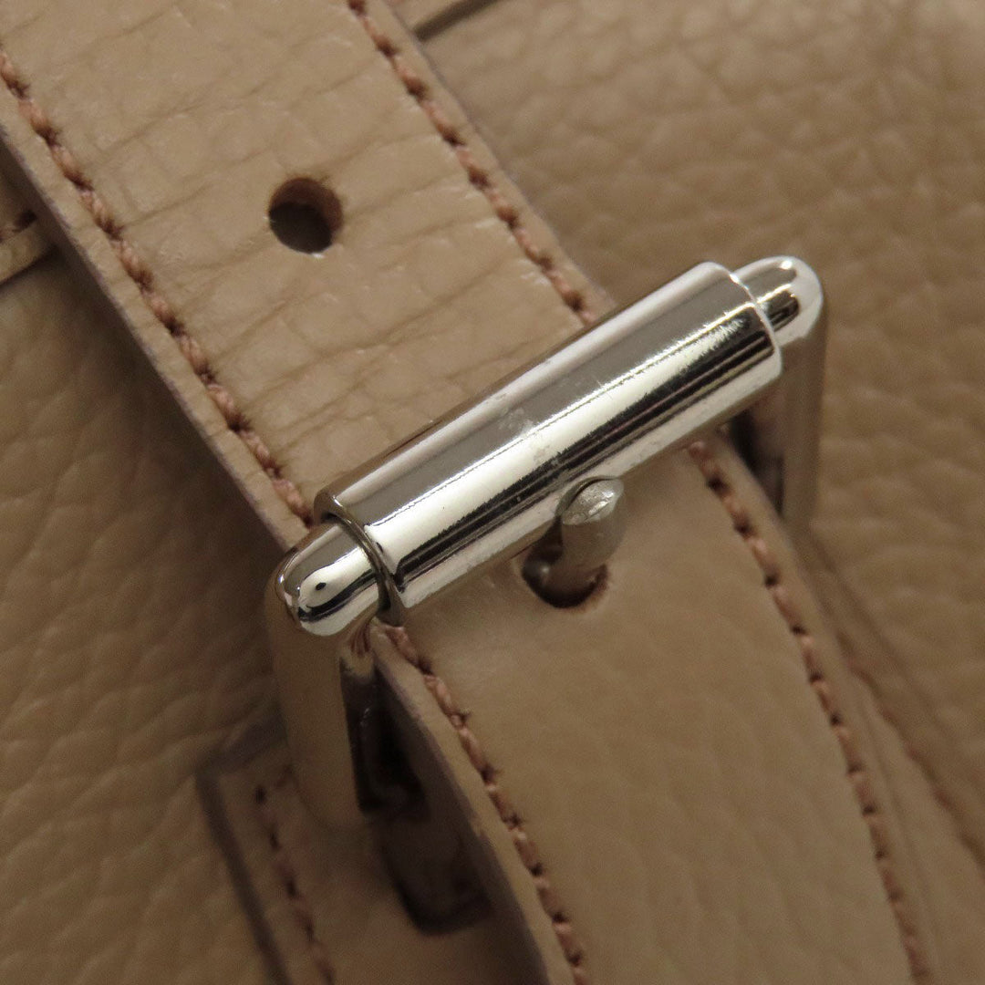 BURBERRY Handbag leather beige logo Women Used Authentic