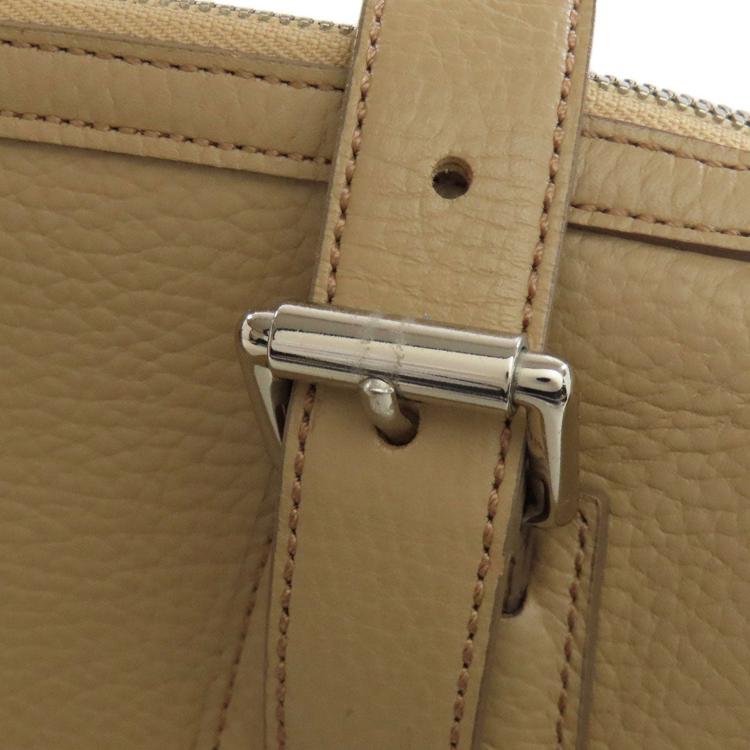 BURBERRY Handbag leather beige logo Women Used Authentic