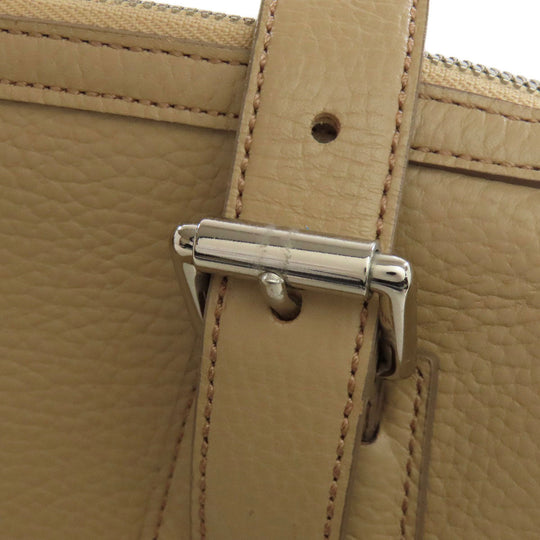 BURBERRY Handbag leather beige logo Women Used Authentic