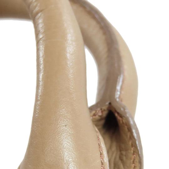 BURBERRY Handbag leather beige logo Women Used Authentic