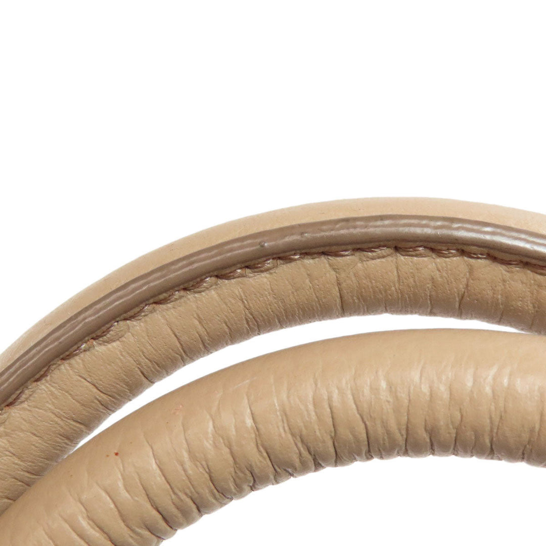 BURBERRY Handbag leather beige logo Women Used Authentic